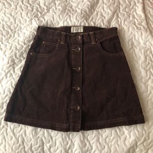 vintage brown corduroy skirt